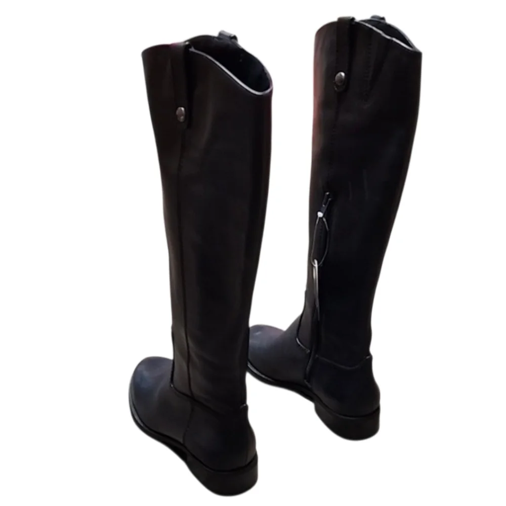 INC Knee High New Navy Leather Riding Boots New In Box
